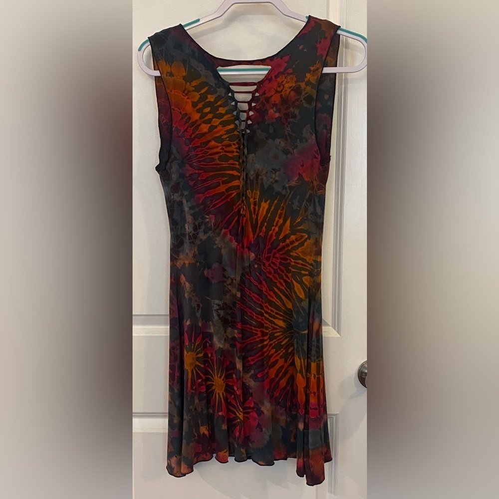 Boho Hippie Dress Grateful Don’s Tie Dye Standard Sz Measurements in description